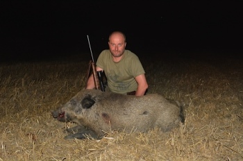 Andrzej przy koljnym upolowanym dziku